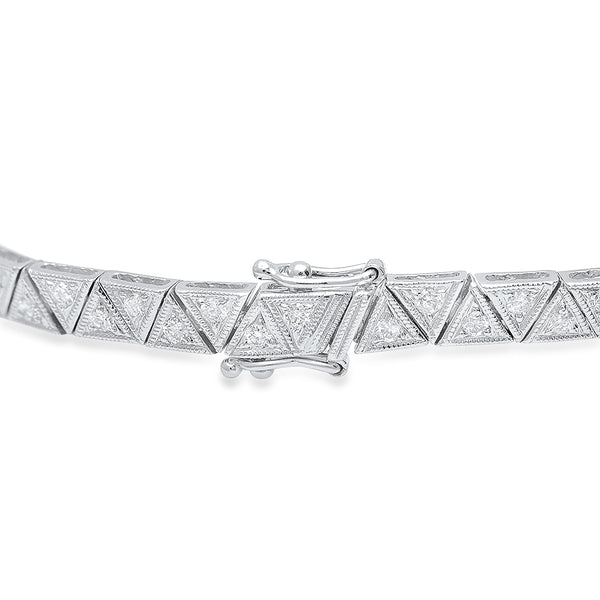 Diamond Tennis Bracelet in 18K White Gold, 1.23 CT