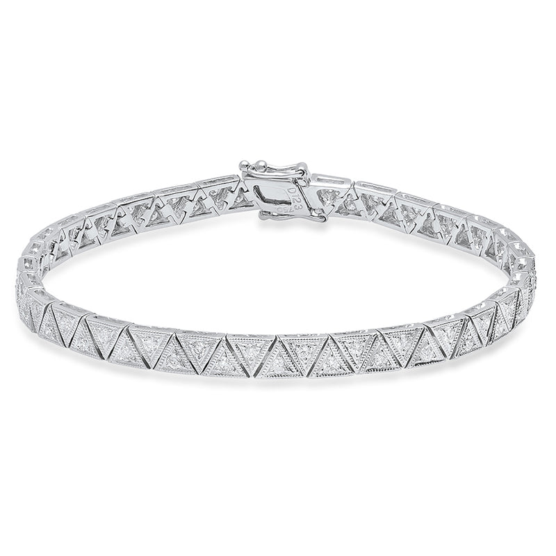 Diamond Tennis Bracelet in 18K White Gold, 1.23 CT