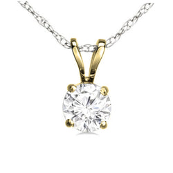 Diamond Solitaire Pendant in 14K Yellow Gold, 0.25 CT