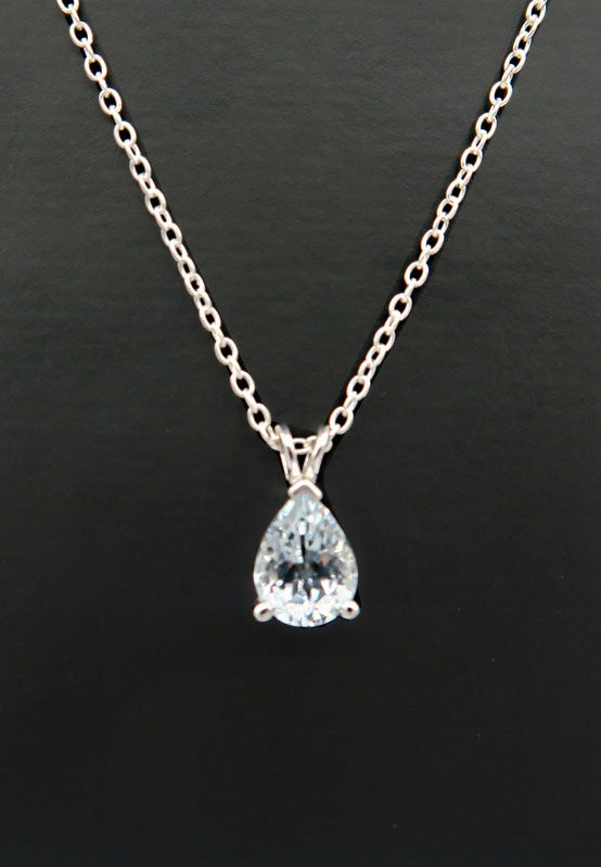 Aquamarine Solitaire Pendant, 1.50 CT