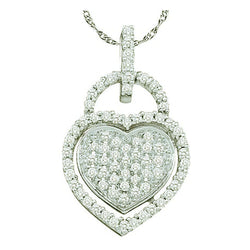 Heart Pendant in 10K White Gold, 0.25 CT