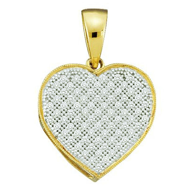 Brilliant White Diamond Pendant in 10K Yellow Gold, 0.25 CT