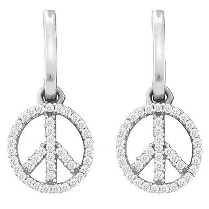 Diamond Drop Earrings in 10K White Gold, 0.25 CT