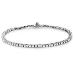 Round Cut Diamond Tennis Bracelet in 10K White Gold, 1.50 CT