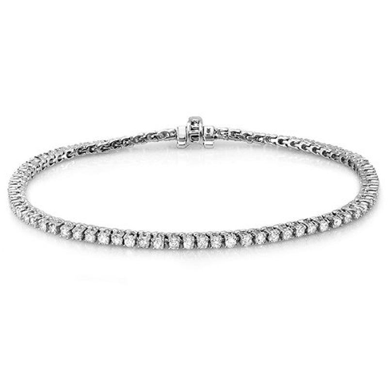 Round Cut Diamond Tennis Bracelet in 10K White Gold, 1.50 CT