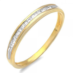 Plated Ladies Stackable Ring in 18K Yellow Gold, 0.12 CT