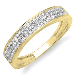 Round Cut Diamond Wedding Band in 14K Yellow Gold, 0.15 CT