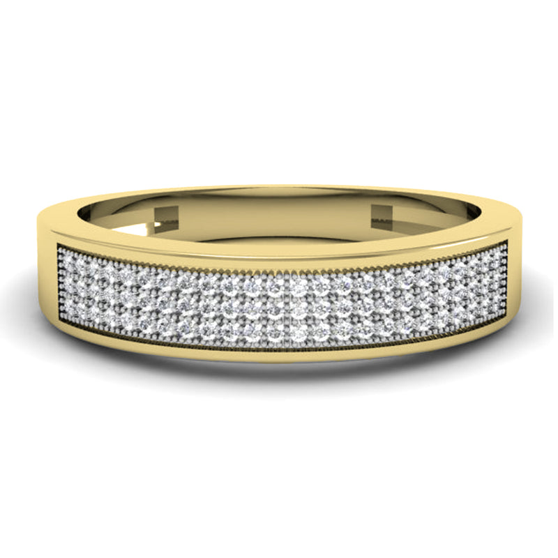 Round Cut Diamond Wedding Band in 14K Yellow Gold, 0.15 CT