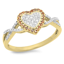 Diamond Promise Heart Ring in 10K Yellow Gold, 0.25 CT