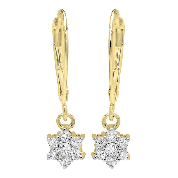 Diamond Earrings in 18K Yellow Gold, 0.30 CT