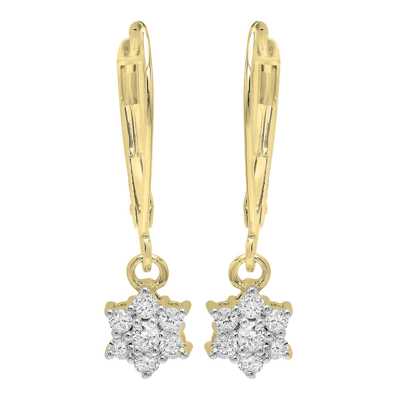 Diamond Earrings in 18K Yellow Gold, 0.30 CT