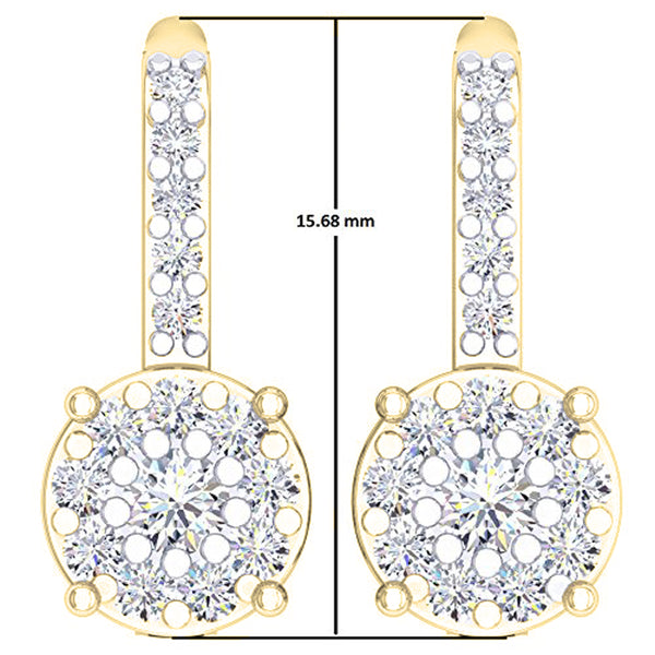 Diamond Earrings in 14K Yellow Gold, 0.55 CT