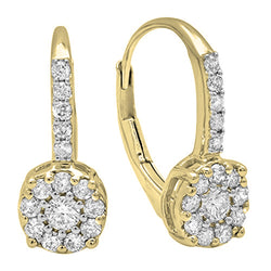 Diamond Earrings in 14K Yellow Gold, 0.55 CT