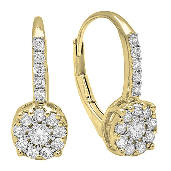 Diamond Earrings in 14K Yellow Gold, 0.55 CT