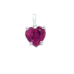 Ruby Heart Pendant in 10K White Gold, 0.65 CT