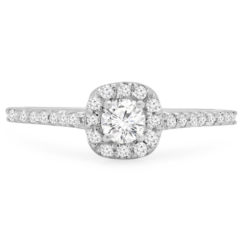 Engagement Ring in 18K White Gold, 1/2 CT