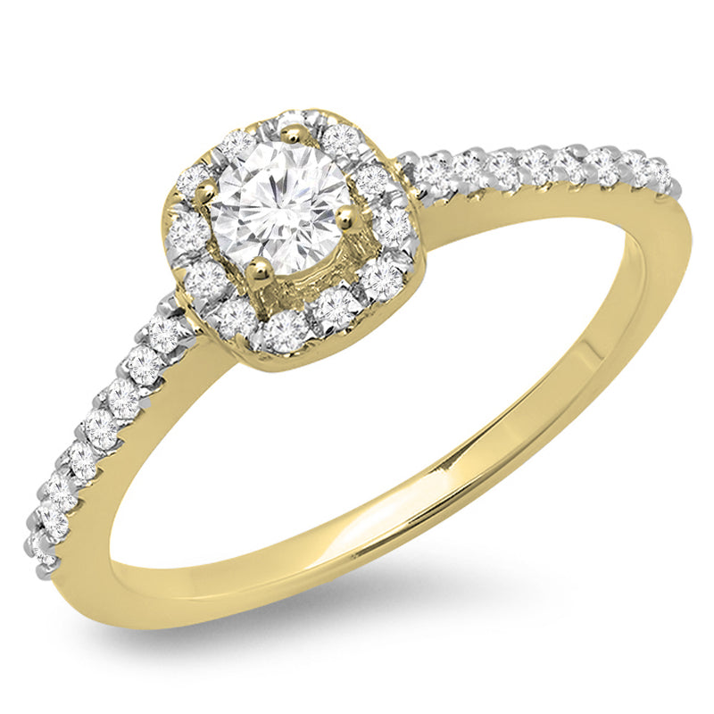 Diamond Engagement Ring in 18K Yellow Gold, 0.50 CT