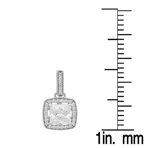White Cubic Zirconia Drop Pendant in 10K White Gold, 4.95 CT
