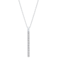 Diamond Bar Pendant in 14K White Gold, 0.45 CT