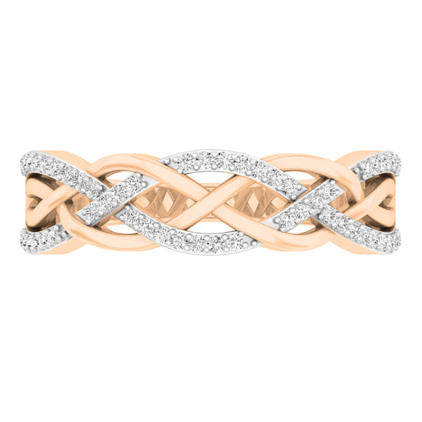 Wedding Band Stackable Ring in 14K Rose Gold, 1/4 CT