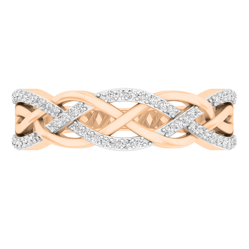 Wedding Band Stackable Ring in 14K Rose Gold, 1/4 CT