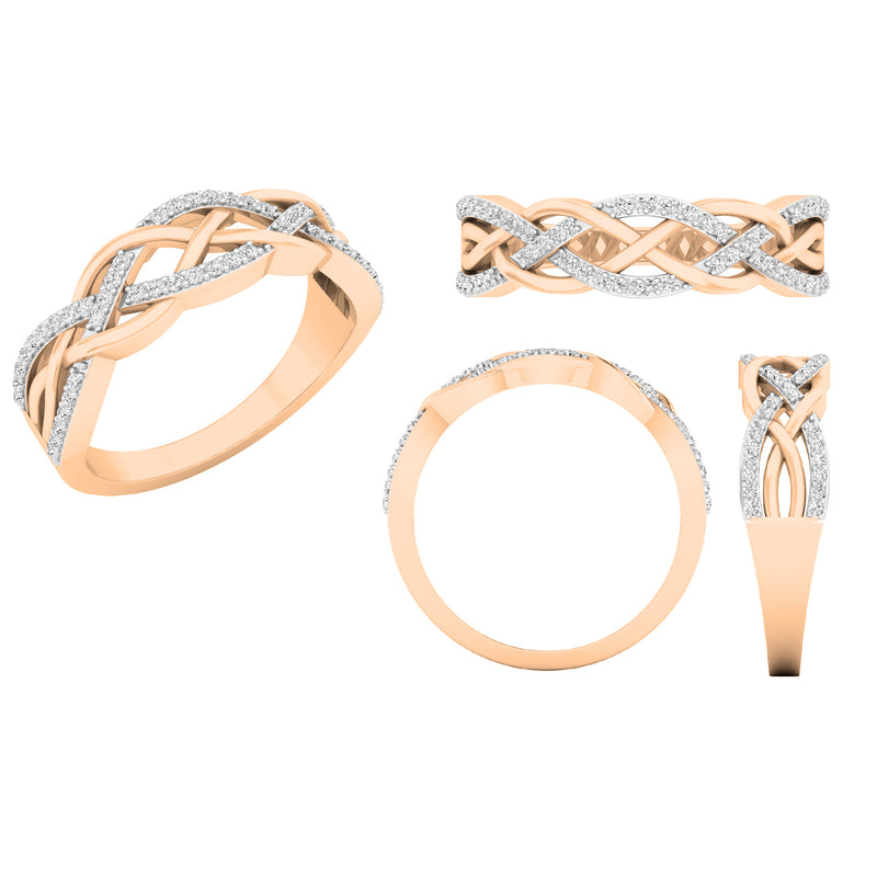 Wedding Band Stackable Ring in 14K Rose Gold, 1/4 CT