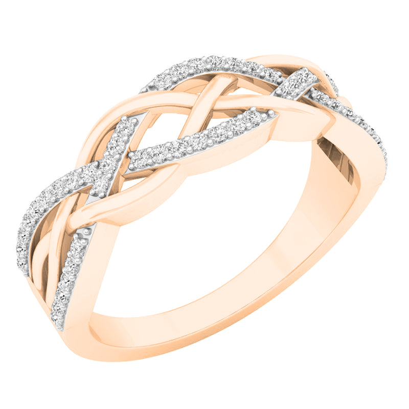 Wedding Band Stackable Ring in 14K Rose Gold, 1/4 CT