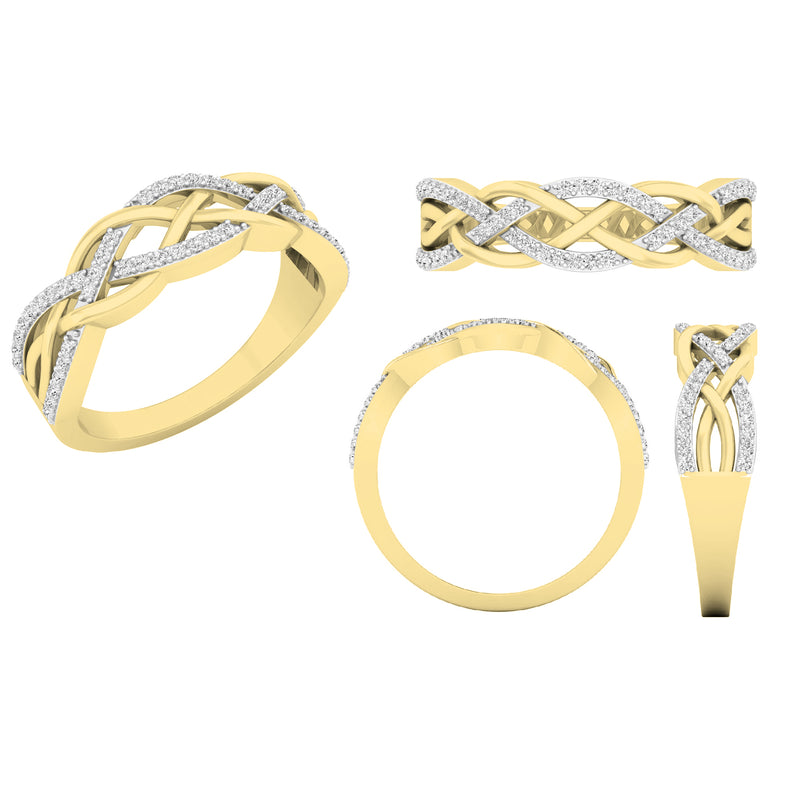 Wedding Band Stackable Ring in 14K Yellow Gold, 1/4 CT