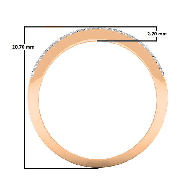 Wedding Band Ring in 10K Rose Gold, 1/2 CT