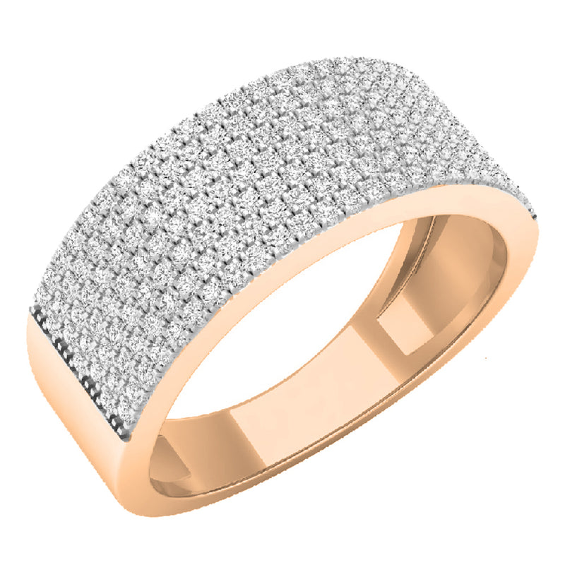 Wedding Band Ring in 10K Rose Gold, 1/2 CT