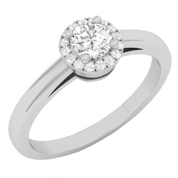 Diamond Engagement Ring in 18K White Gold, 0.35 CT