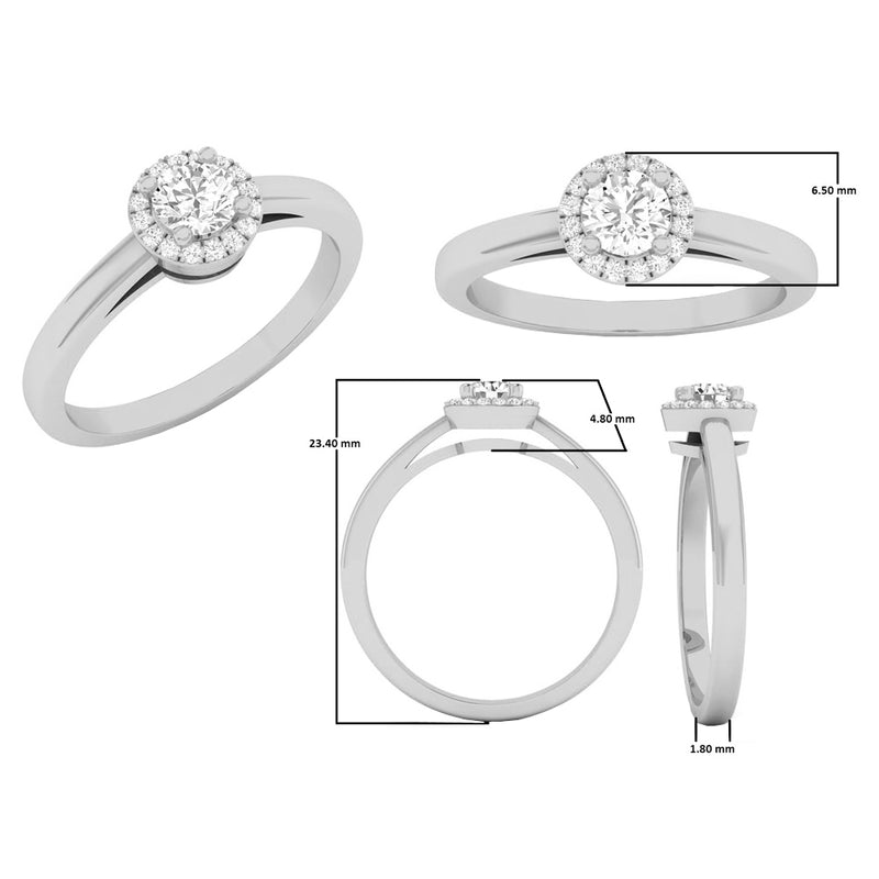 Diamond Engagement Ring in 18K White Gold, 0.35 CT