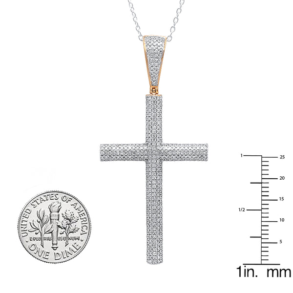 Diamond Cross Pendant in 18K Yellow Gold, 1.15 CT