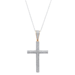 Diamond Cross Pendant in 18K Yellow Gold, 1.15 CT