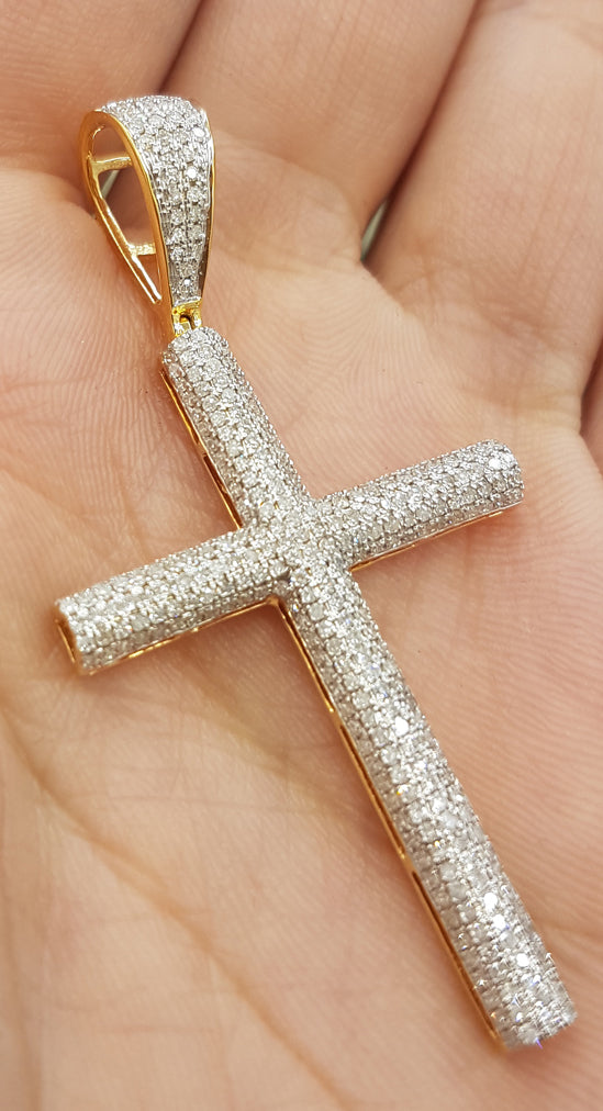 18K Real Gold Plated Diamond Cross Necklace – Cutethingscommin