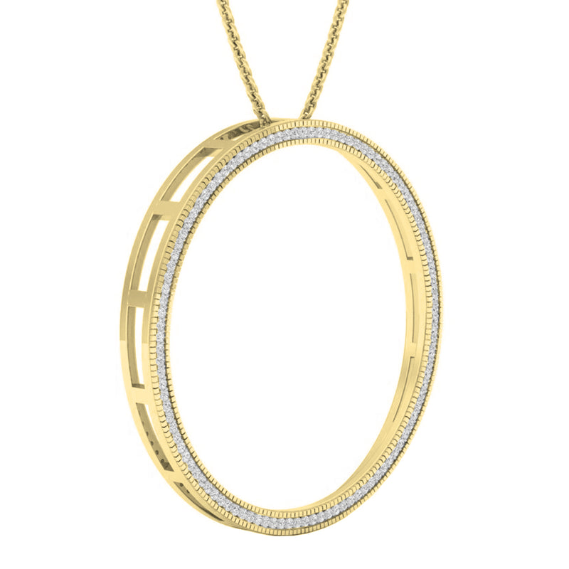 Circle Pendant in 10K Yellow Gold, 0.40 Carat CT