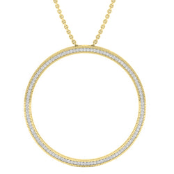 Circle Pendant in 10K Yellow Gold, 0.40 Carat CT