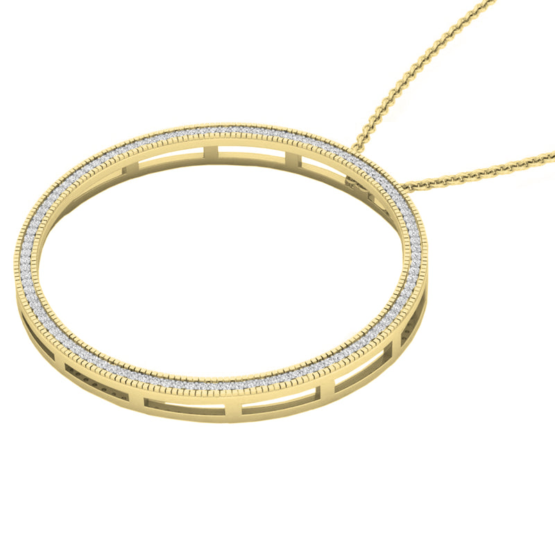 Circle Pendant in 10K Yellow Gold, 0.40 Carat CT