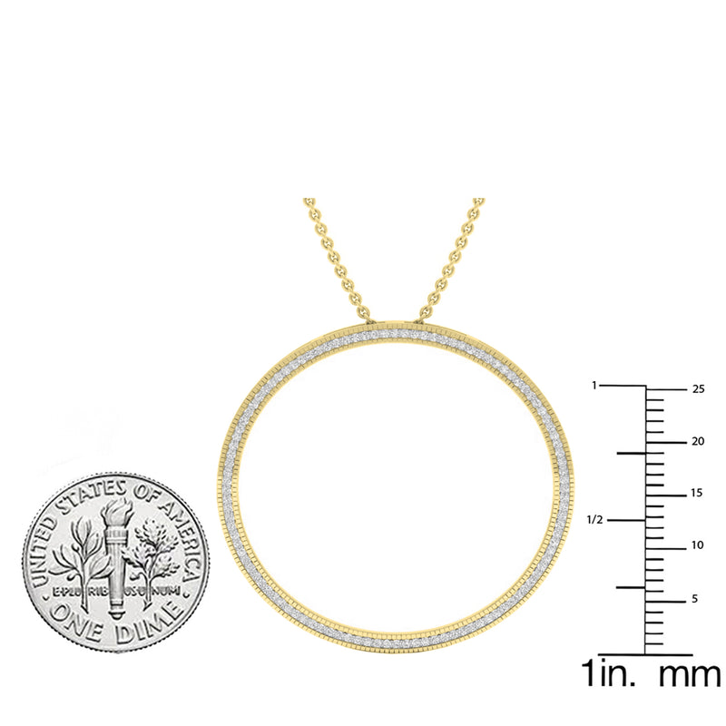 Circle Pendant in 10K Yellow Gold, 0.40 Carat CT