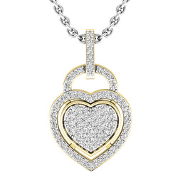 Diamond Heart Pendant in 18K Yellow Gold, 1/4 CT