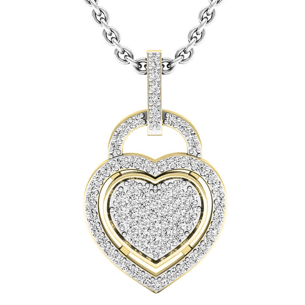 Diamond Heart Pendant in 18K Yellow Gold, 1/4 CT