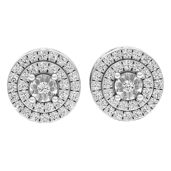 White Diamond Stud Earrings, 0.20 CT