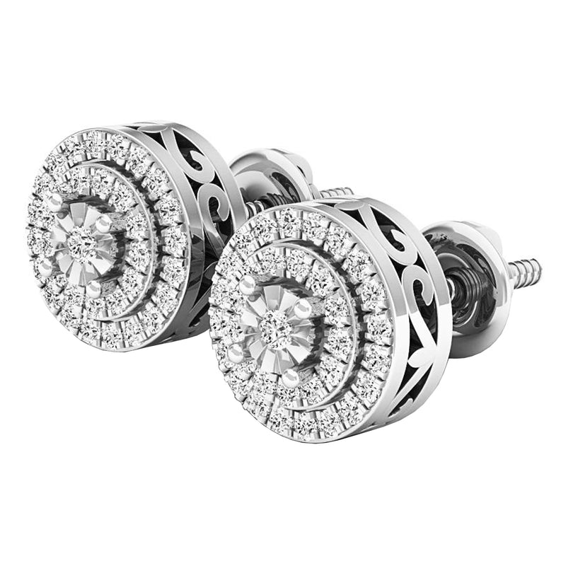 White Diamond Stud Earrings, 0.20 CT