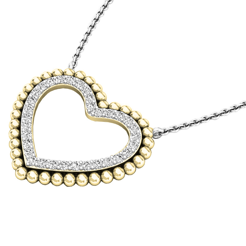 Diamond Ladies Heart Pendant in 18K Yellow Gold, 0.50 CT