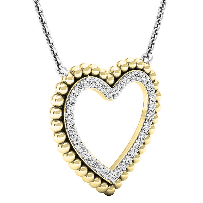 Diamond Ladies Heart Pendant in 18K Yellow Gold, 0.50 CT