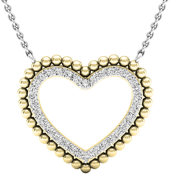 Diamond Ladies Heart Pendant in 18K Yellow Gold, 0.50 CT