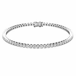 Round White Diamond Tennis Bracelet in 14K White Gold, 2.00 CT