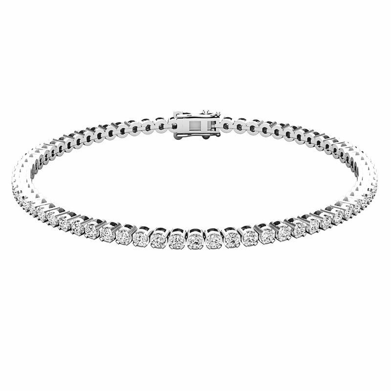 Round White Diamond Tennis Bracelet in 14K White Gold, 2.00 CT