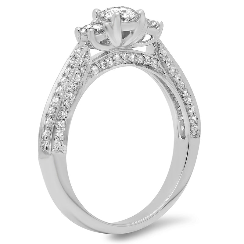 Diamond Engagement Ring in 14K White Gold, 1.00 CT