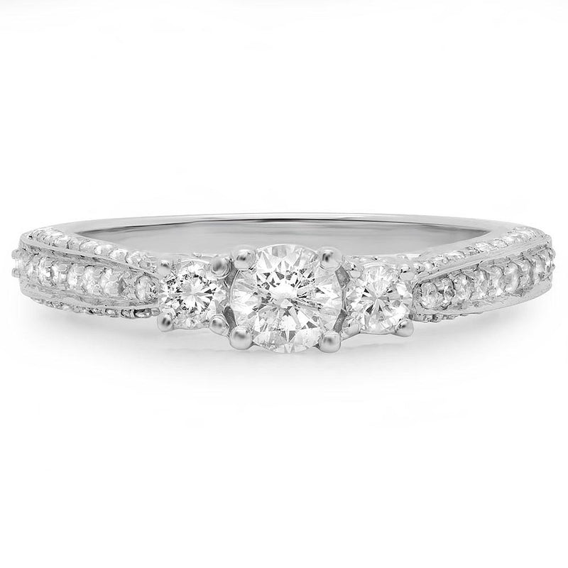 Diamond Engagement Ring in 14K White Gold, 1.00 CT